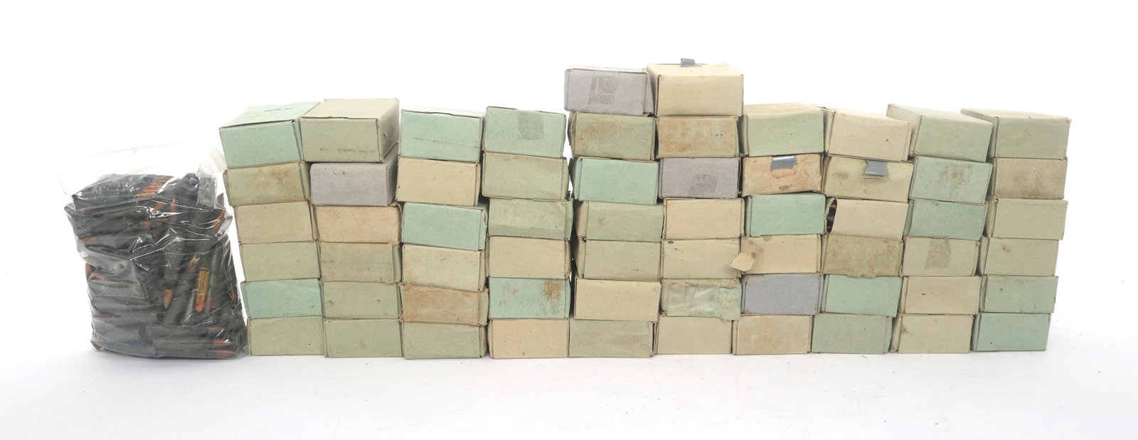 7.62x45mm RIFLE AMMUNITION - 43 POUNDS TGW: 7.62x45mm RIFLE AMMUNITION - 43 POUNDS TGW 43 Pounds total gross weight of 7.62x45mm caliber rifle ammunition. Total gross weight includes all boxes and packaging. Boxes may be opened and partial. Cal