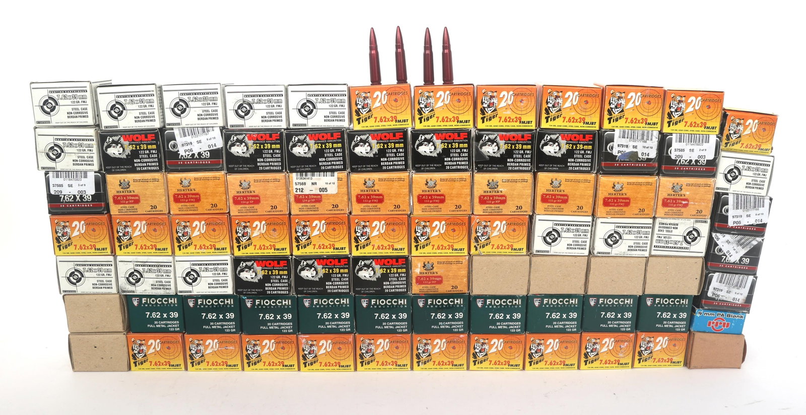 7.62X39mm CALIBER RIFLE AMMUNITION - 62 POUNDS TGW (1 of 3)