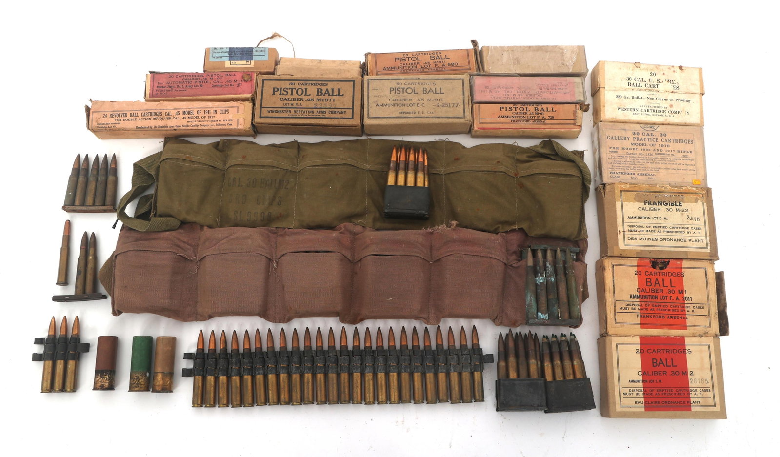 RIFLE, PISTOL, & REVOLVER AMMUNITION - 27 LBS TGW: RIFLE, PISTOL, & REVOLVER AMMUNITION - 27 LBS TGW Mixed rifle, pistol, and revolve ammunition 27 pounds total gross weight. Calibers include 30-06, 45 ACP, 9mm, and more. Weight includes packaging. Bo