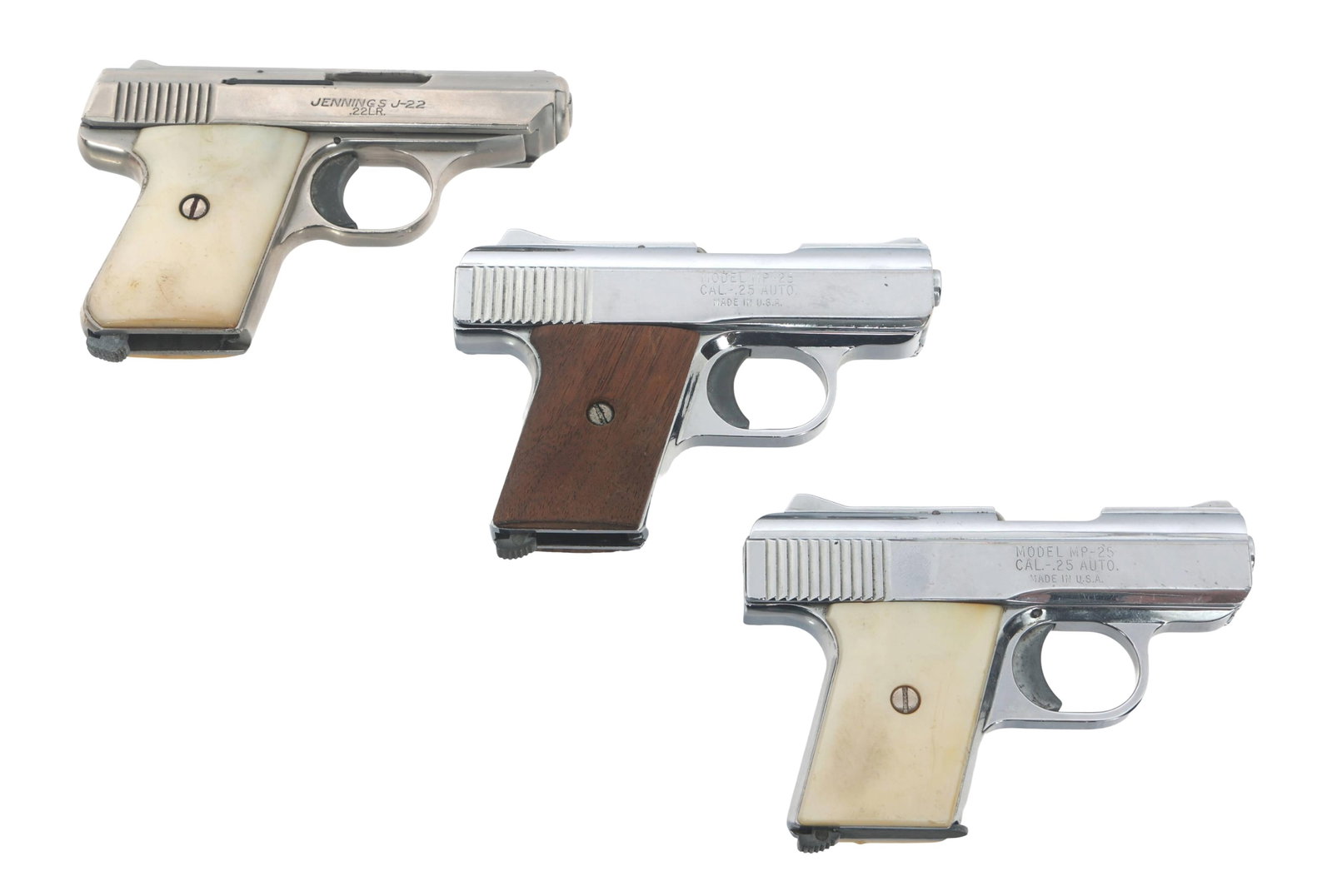 JENNINGS J-22 22 CAL & RAVEN MP-25 25 CAL PISTOLS (1 of 7)