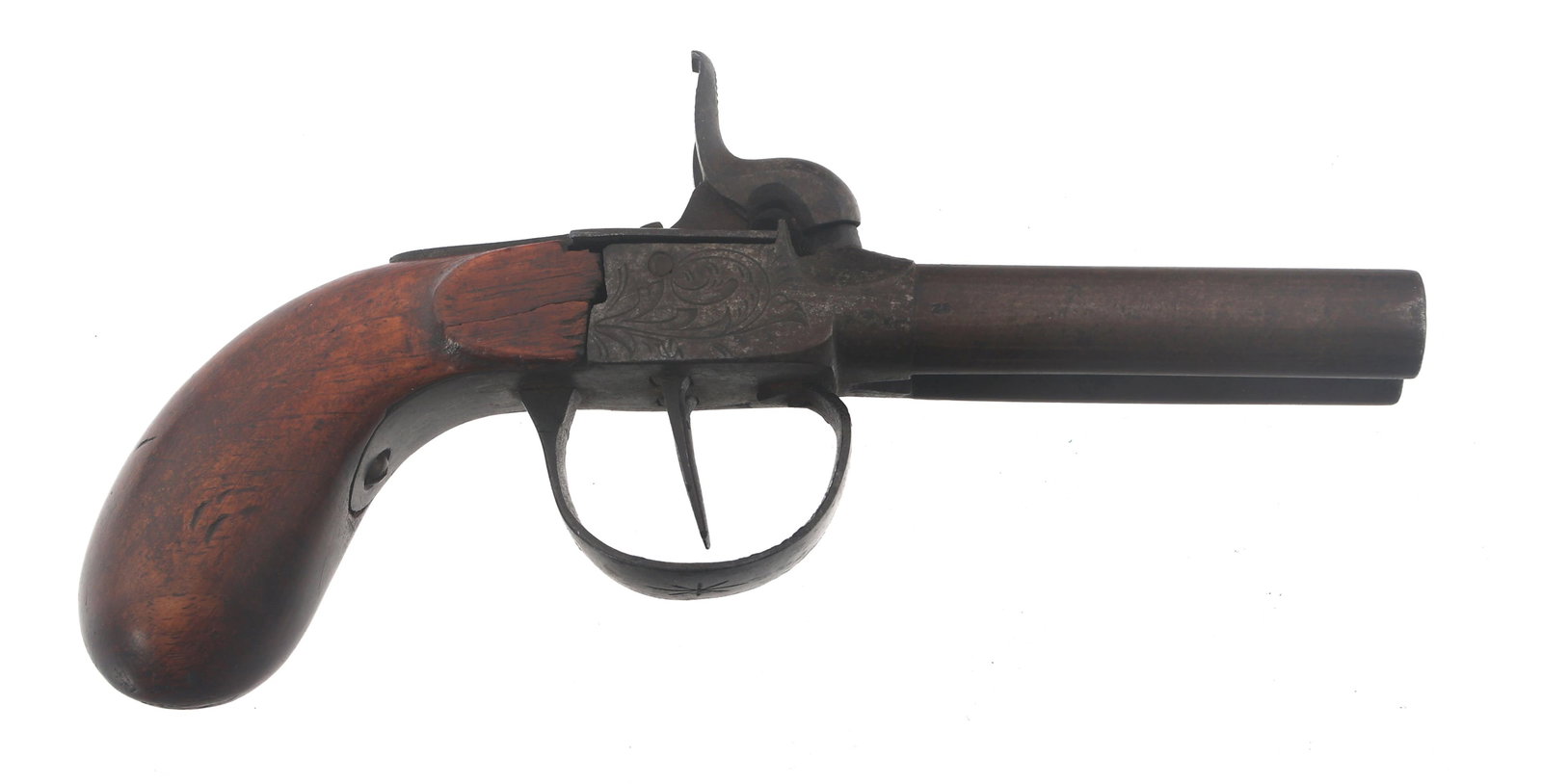 BELGIAN DOUBLE BARREL BOX LOCK PERCUSSION PISTOL (1 of 10)
