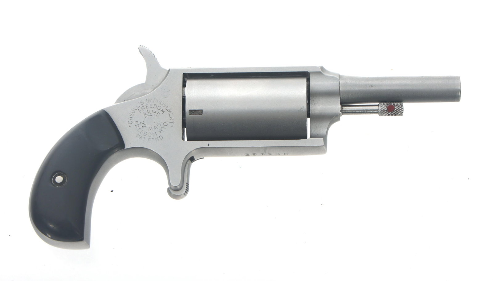 FREEDOM ARMS CASULL'S IMPROVEMENT 22 MAG REVOLVER: FREEDOM ARMS CASULL'S IMPROVEMENT 22 MAG REVOLVER Freedom Arms Casull's Improvement .22 Mag spur trigger revolver. Matte stainless steel. Composite grips. Four shot cylinder. Caliber / Gauge: 22