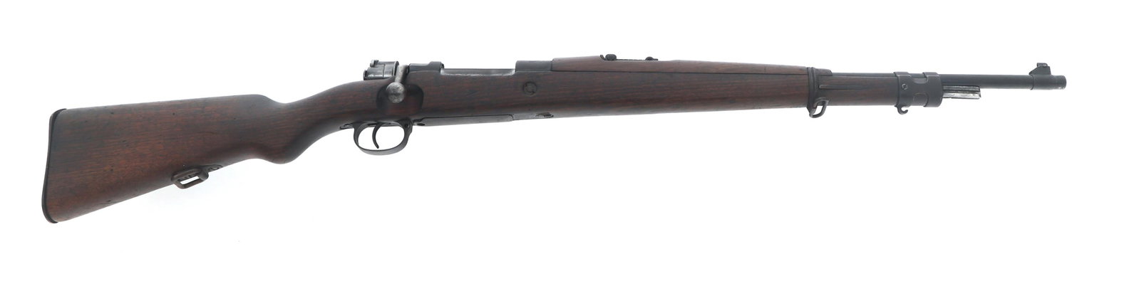 ARGENTINE POLICE MAUSER 1933 7.65x53mm CAL CARBINE: ARGENTINE POLICE MAUSER 1933 7.65x53mm CAL CARBINE Argentine Police Mauser Model 1933 7.65x53mm caliber carbine. Receiver top stamped Provincia de Buenos Aires and faint Mauser banner on rear. Left re