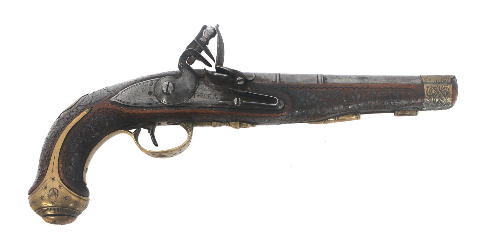 MIDDLE EASTERN .60 CALIBER FLINTLOCK PISTOL (1 of 12)