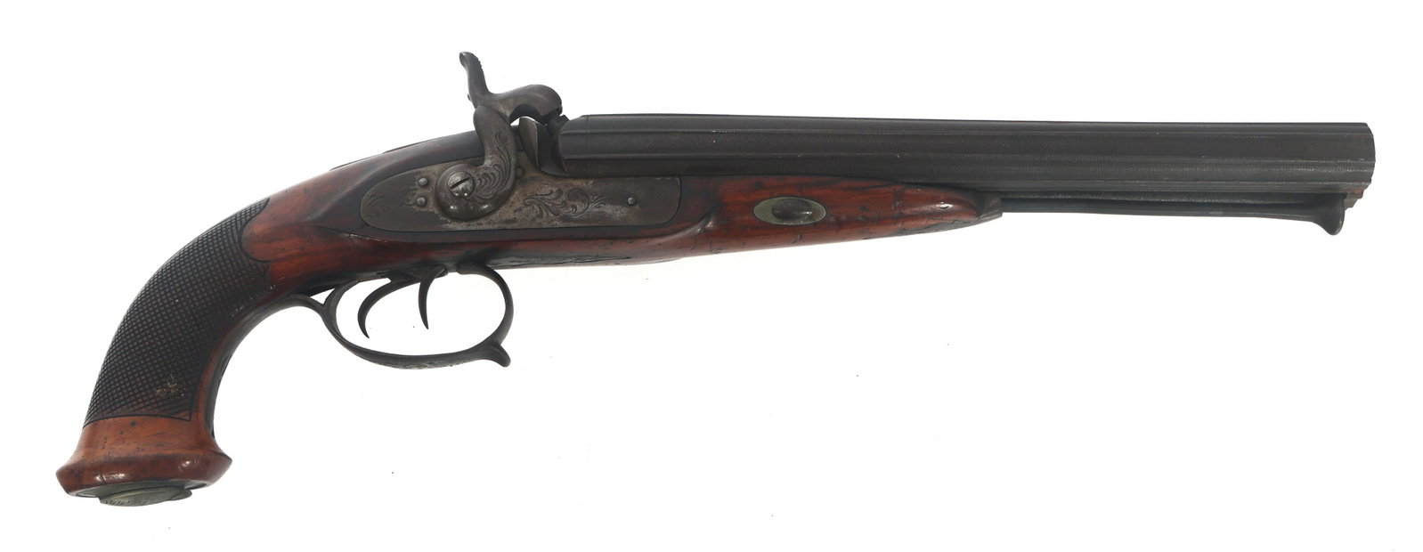 BELGIAN DOUBLE BARREL 12 GA PERCUSSION PISTOL (1 of 12)