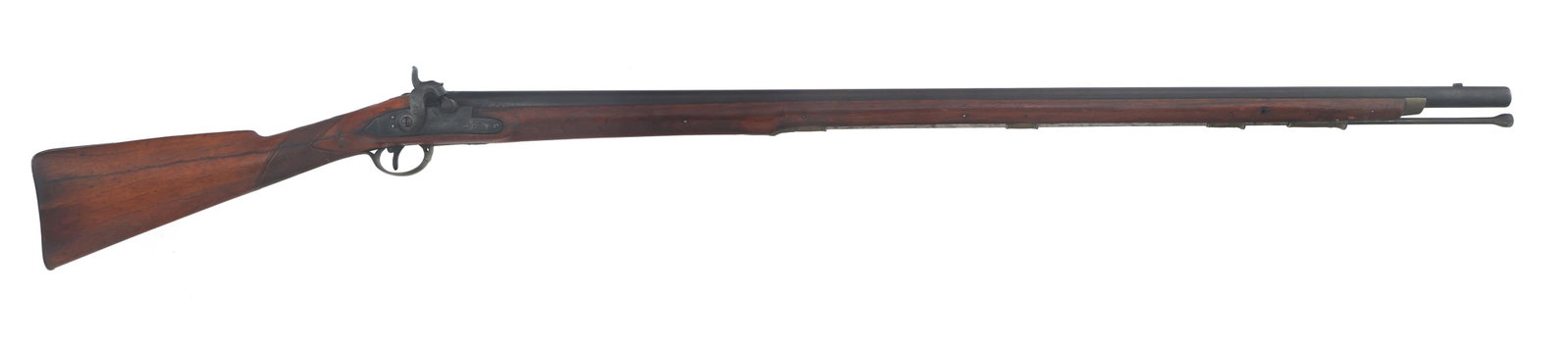W. KETLAND 69 CALIBER PERCUSSION CONVERSION MUSKET: W. KETLAND 69 CALIBER PERCUSSION CONVERSION MUSKET W. Ketland .69 caliber percussion conversion musket. Side plate stamped W. - Ketland - & Co. and Parker. Top of barrel stamped with Liege proof mark.