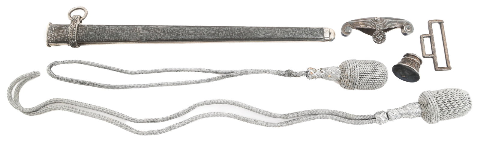 WWII GERMAN HEER M35 SCABBARD, PORTEPEE & FITTINGS (1 of 6)