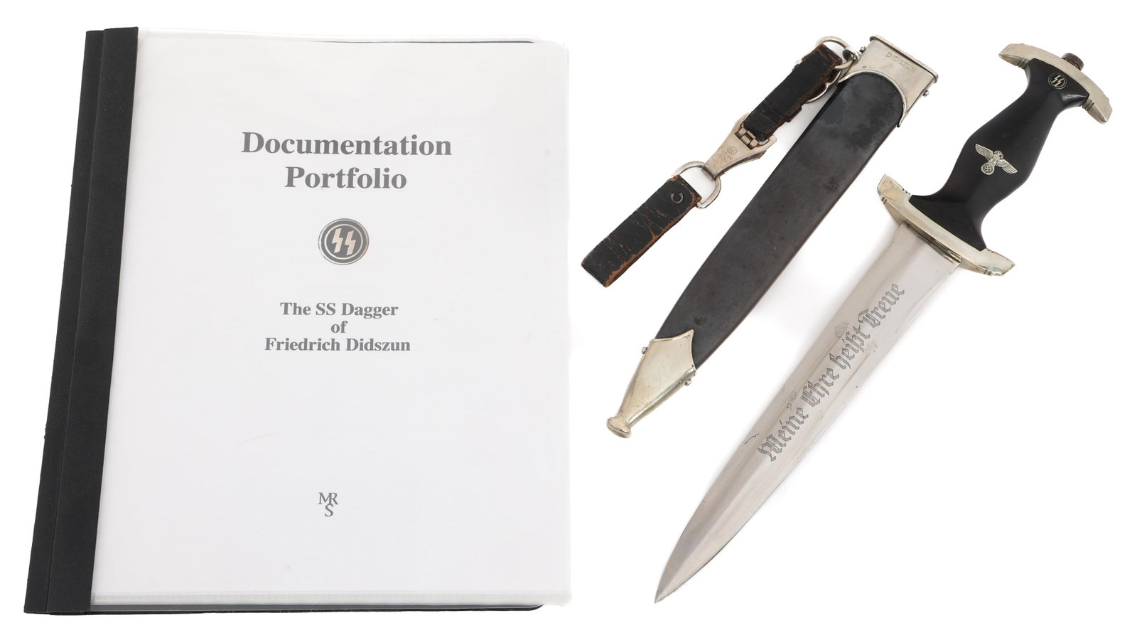 WWII GERMAN NAMED 1933 SS DRESS DAGGER & RACE FILE (1 of 20)