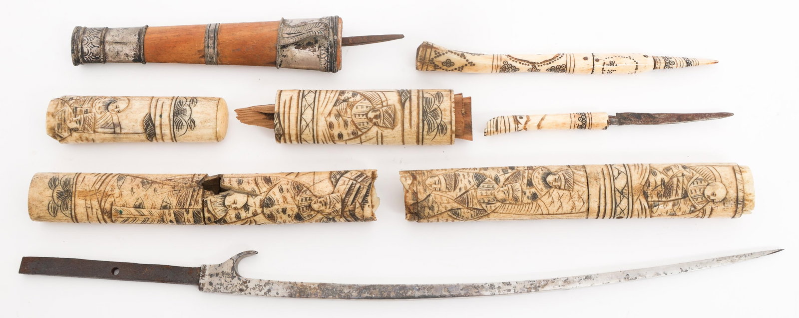 JAPANESE BONE HANDLE & BLADE PARTS (1 of 12)