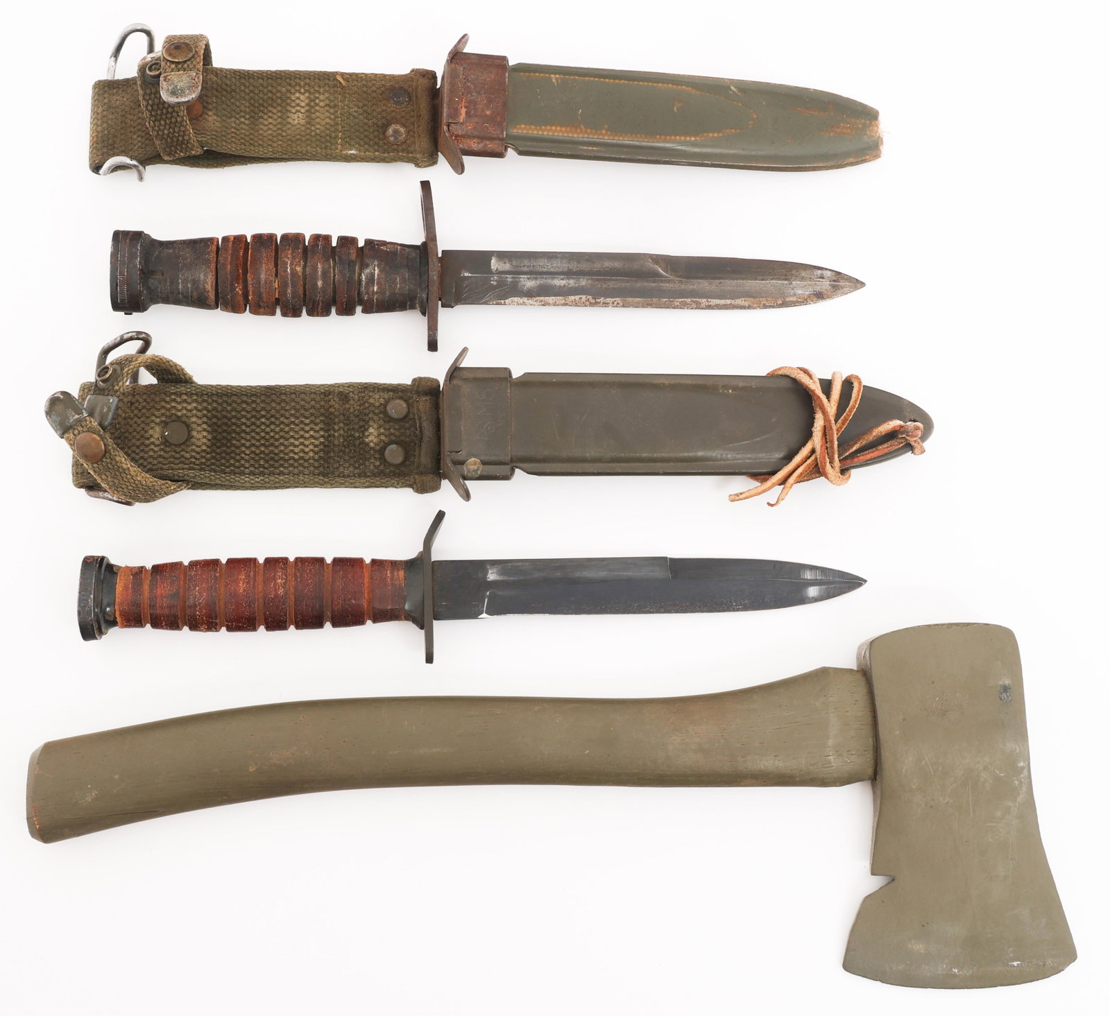 WWII - COLD WAR US M4 BAYONET, M3 KNIFE & HATCHET (1 of 18)