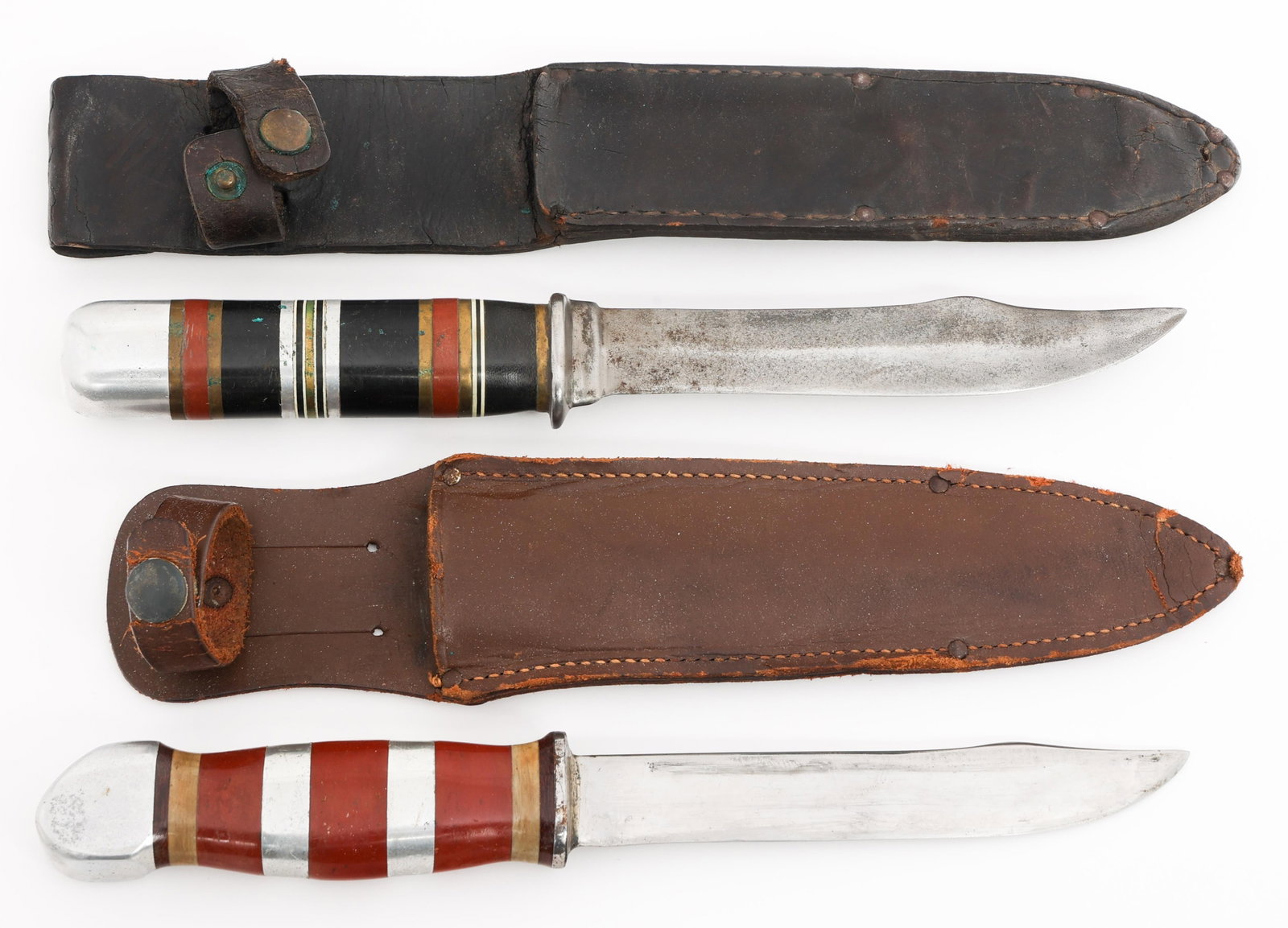 WWII US THEATER MADE FIGHTING KNIVES WITH SHEATHS (1 of 12)