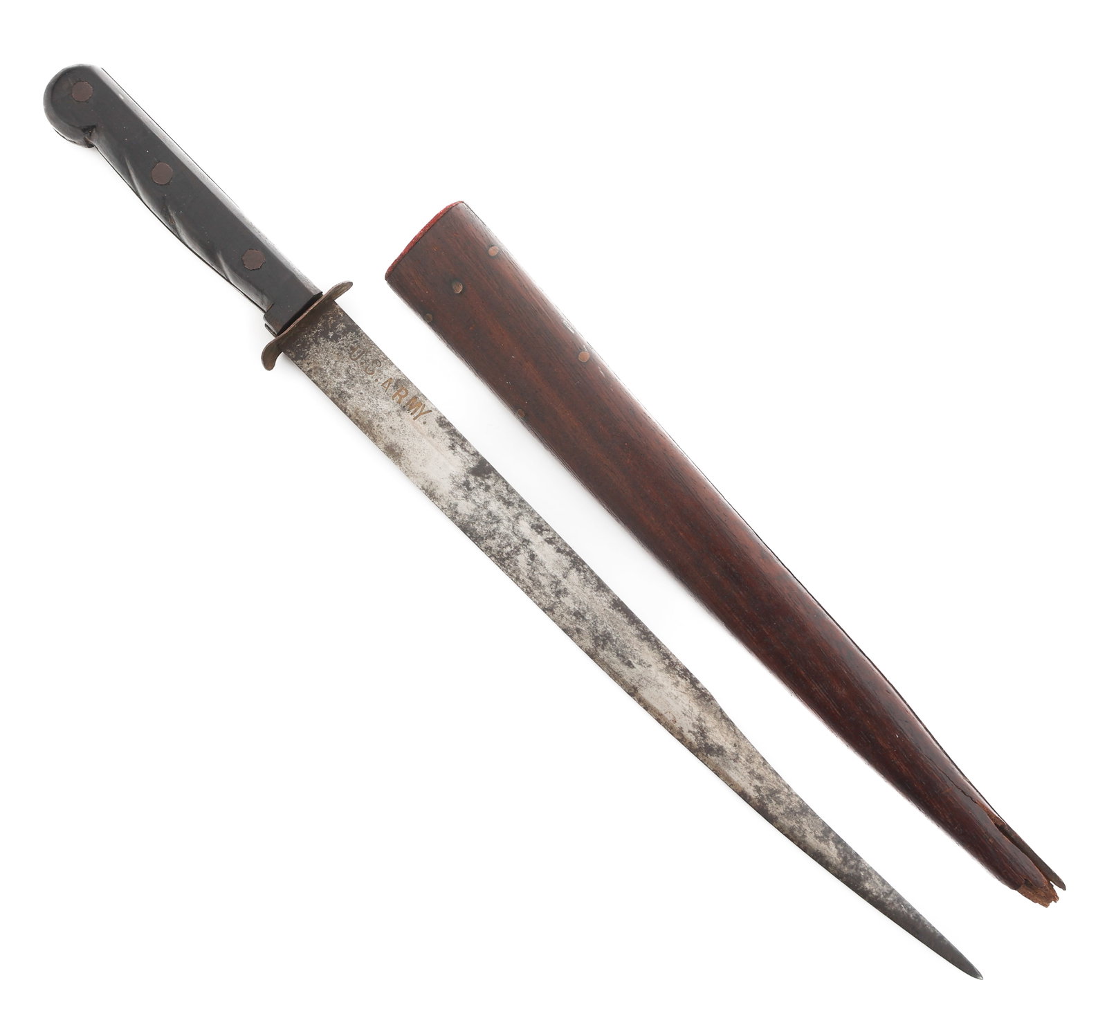 WWII US ARMY AFRICAN GOLD COAST COOK'S KNIFE (1 of 17)