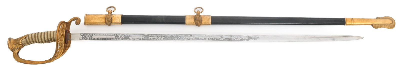 WWII USN M1852 OFFICER SWORD by OXFORD TAILORING (1 of 20)