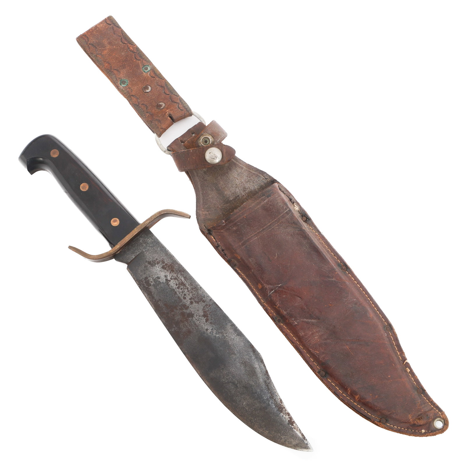 WESTERN W49 B BOWIE KNIFE WITH LEATHER SHEATH (1 of 17)