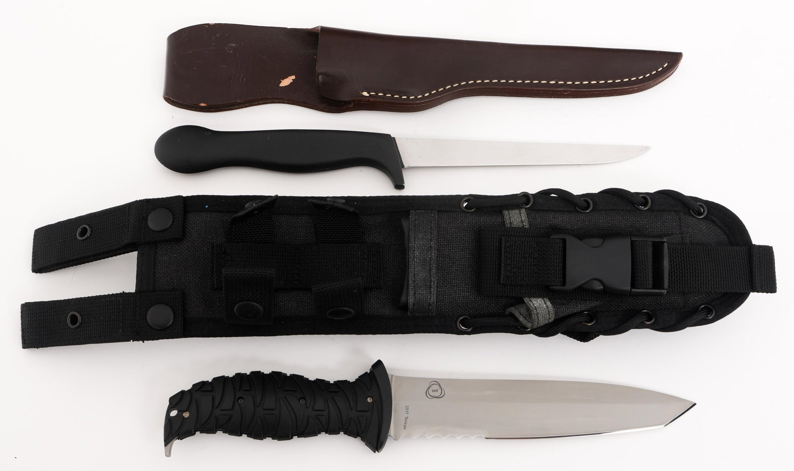 CRKT 360 & GERBER COHO KNIVES WITH SCABBARDS (1 of 15)