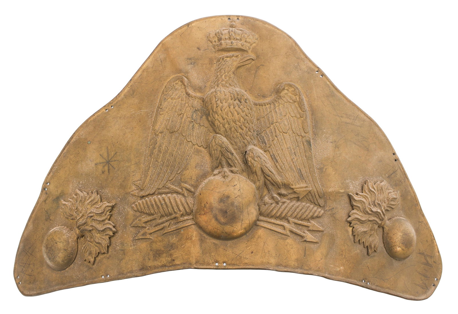 2nd EMPIRE FRENCH GRENADIER BEARSKIN HAT PLATE (1 of 5)