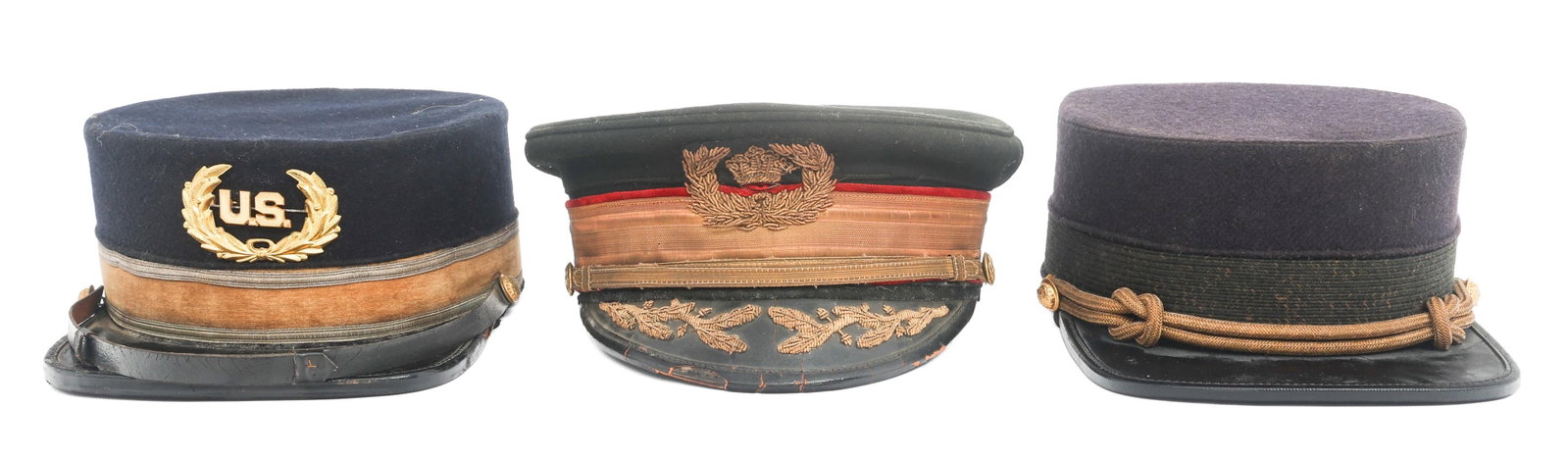 1900s GAR & FRATERNAL OFFICER KEPIS & VISOR CAP (1 of 18)