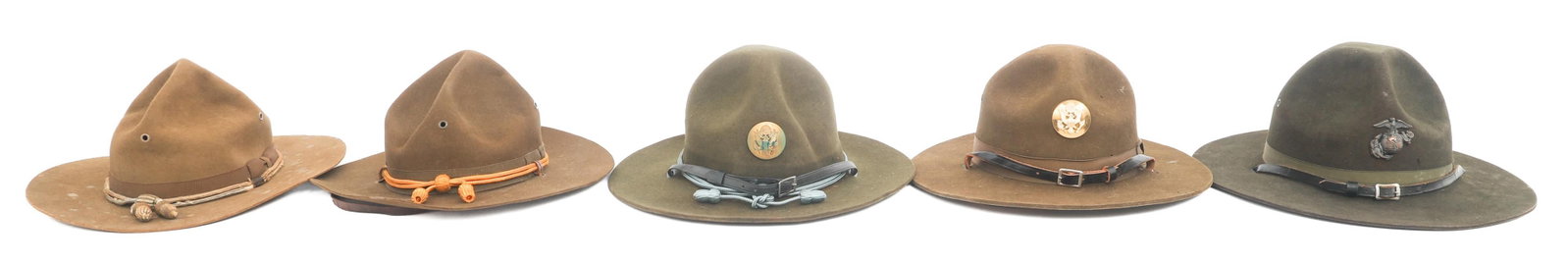 WWI - WWII US ARMY & USMC CAMPAIGN HATS (1 of 16)