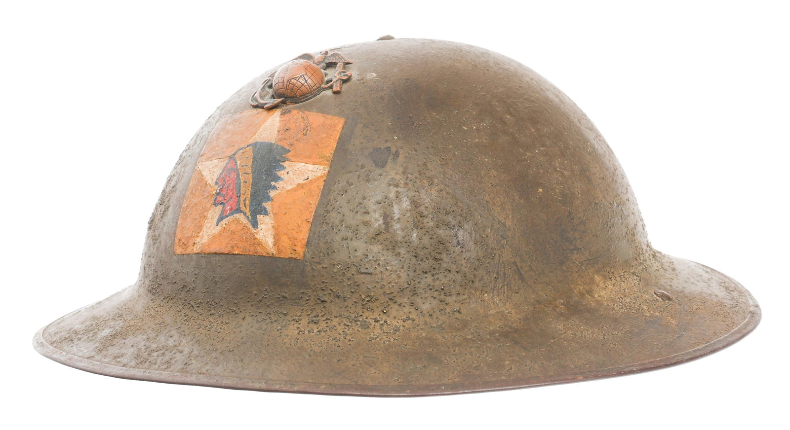WWI USMC 2-5th MARINE REGT MKI COMBAT HELMET