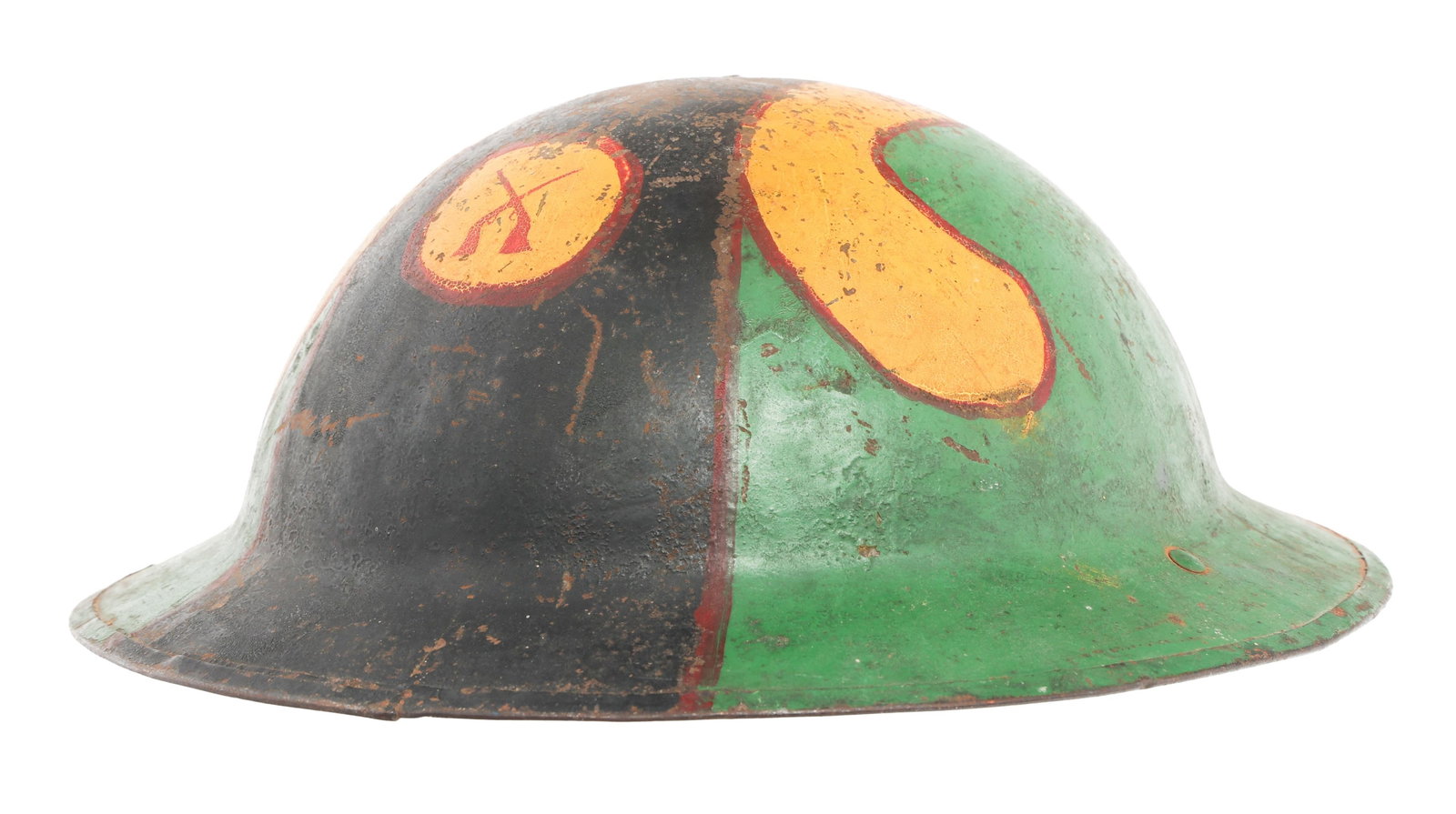 WWI US AEF INFANTRY CAMOUFLAGE M1917 COMBAT HELMET (1 of 14)