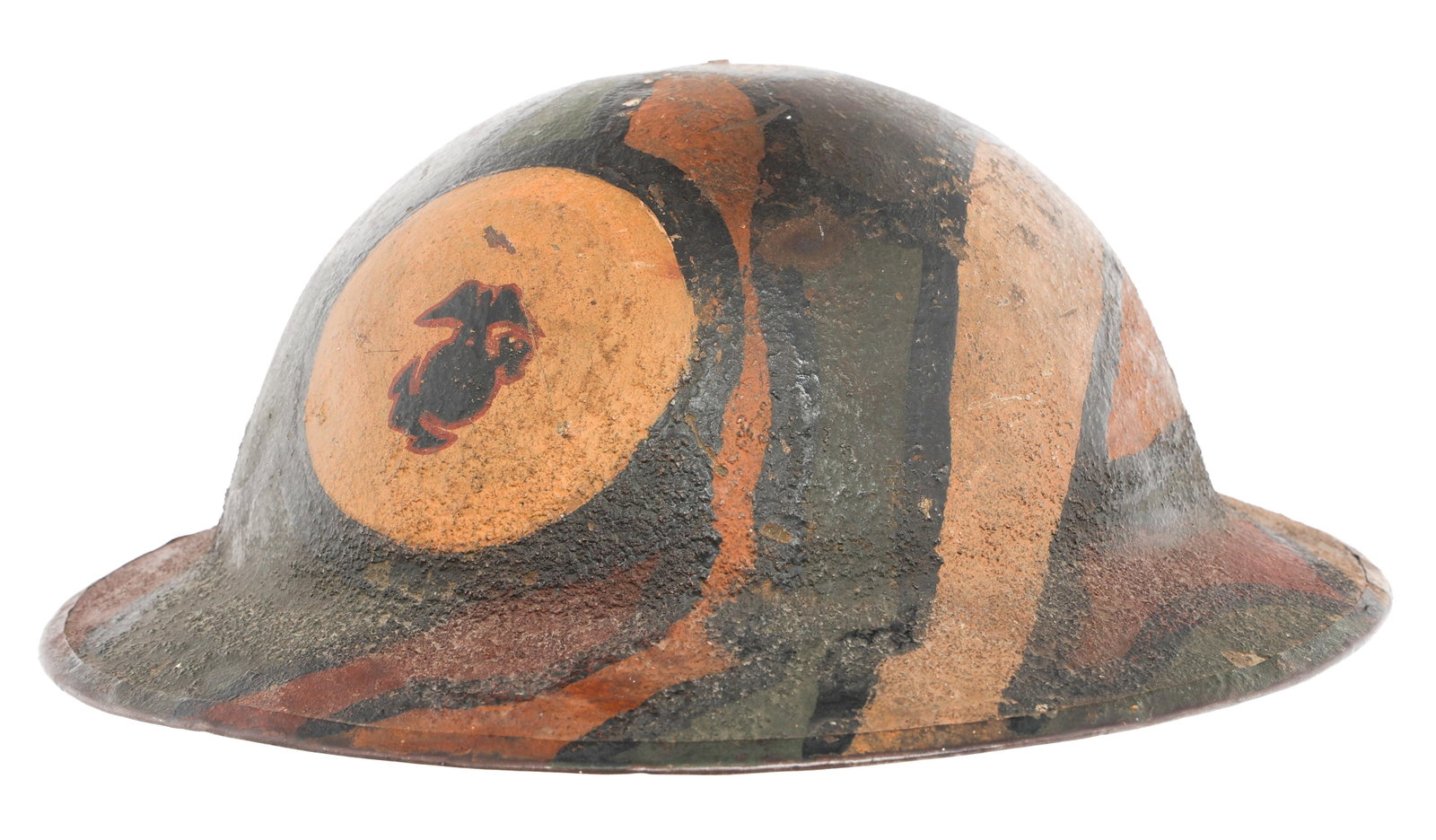 WWI USMC M1917 CAMOUFLAGE PAINTED COMBAT HELMET (1 of 12)