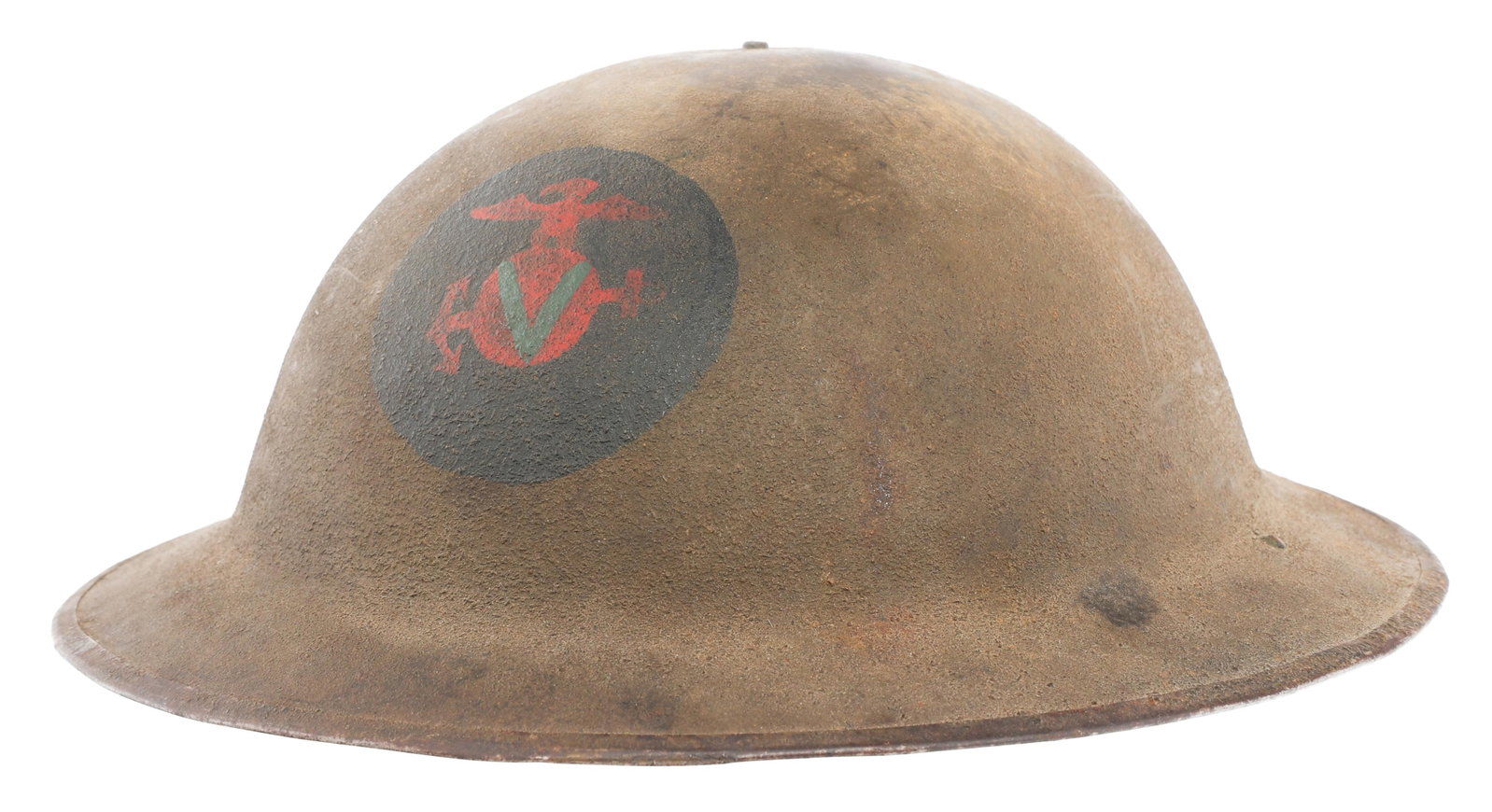 WWI USMC 5th MARINE BRIGADE M1917 COMBAT HELMET