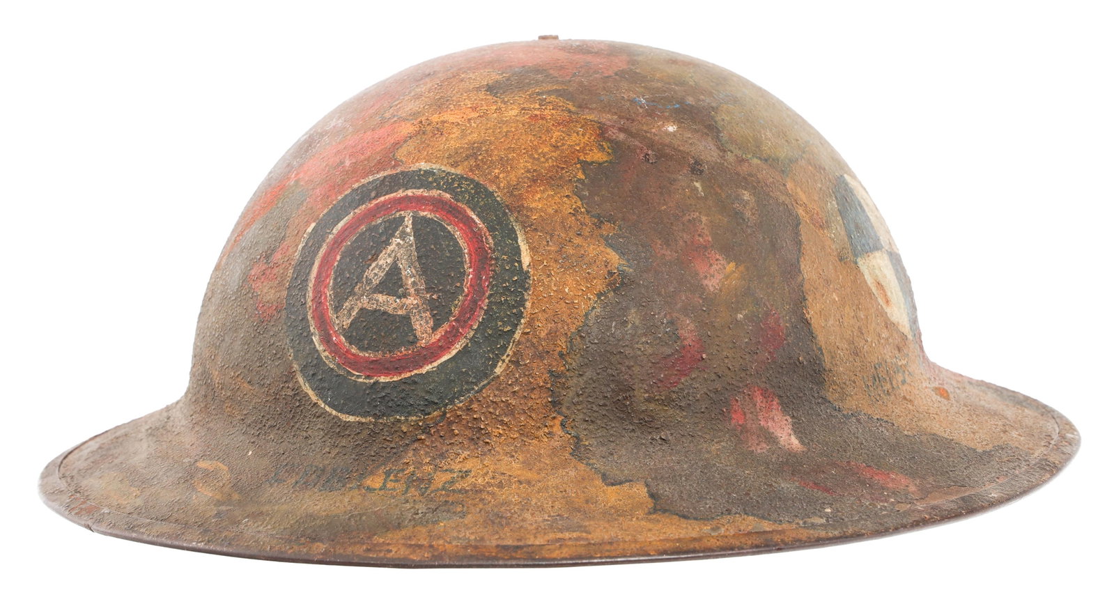 WWI US M1917 3rd ARMY, 4th CORPS CAMOUFLAGE HELMET (1 of 13)