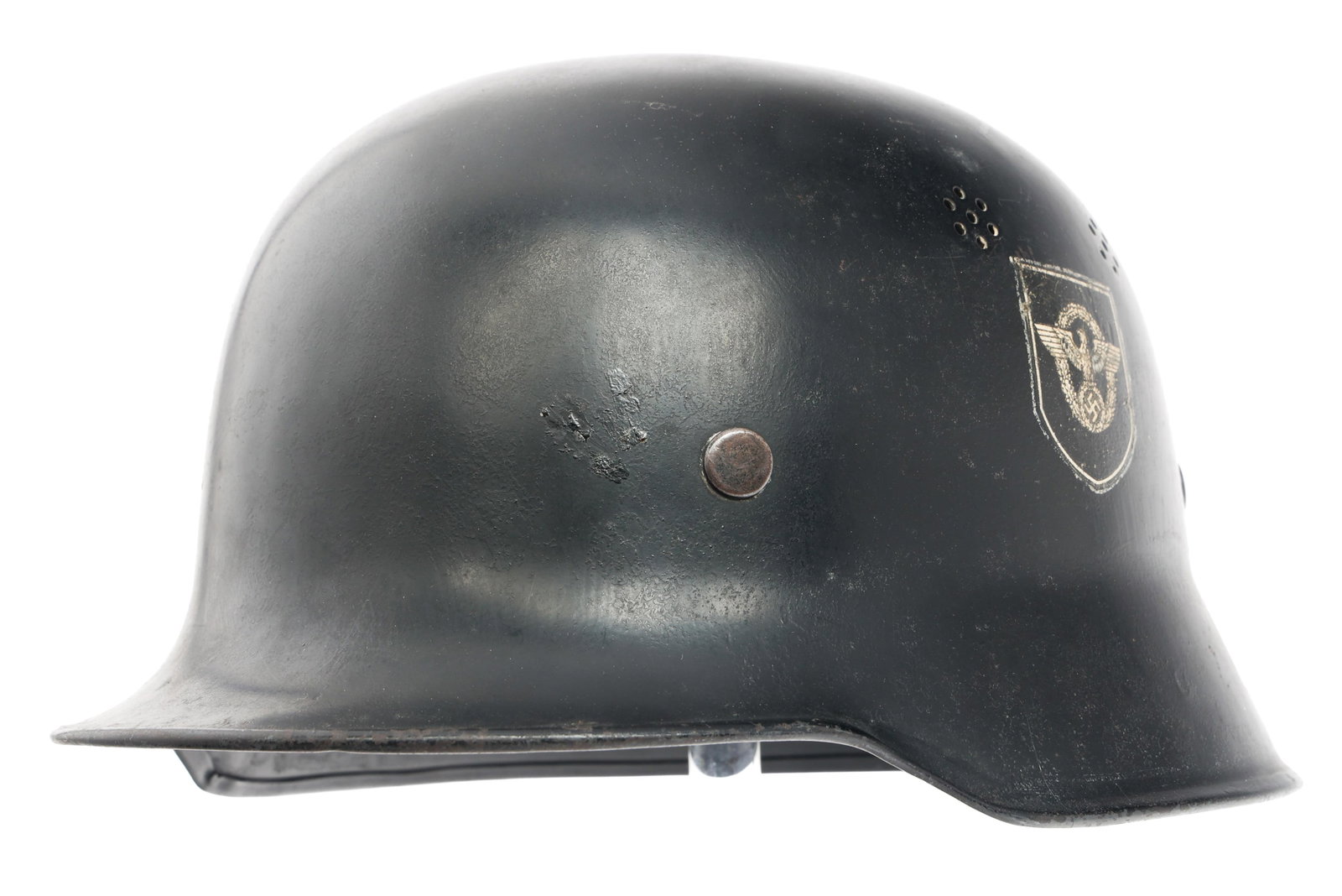 WWII GERMAN FIRE POLICE M34 DD HELMET