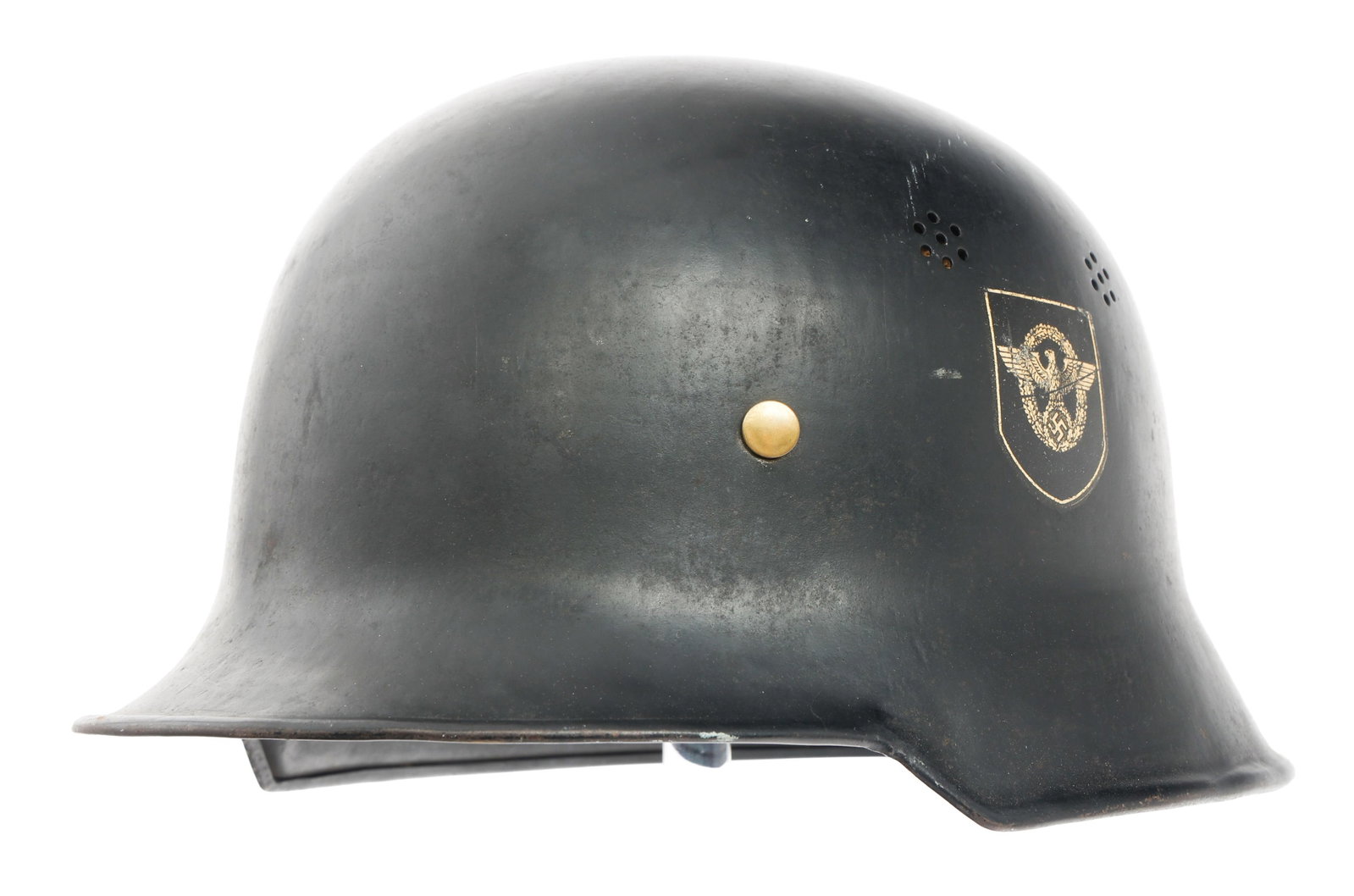 WWII GERMAN FIRE POLICE M34 DD HELMET