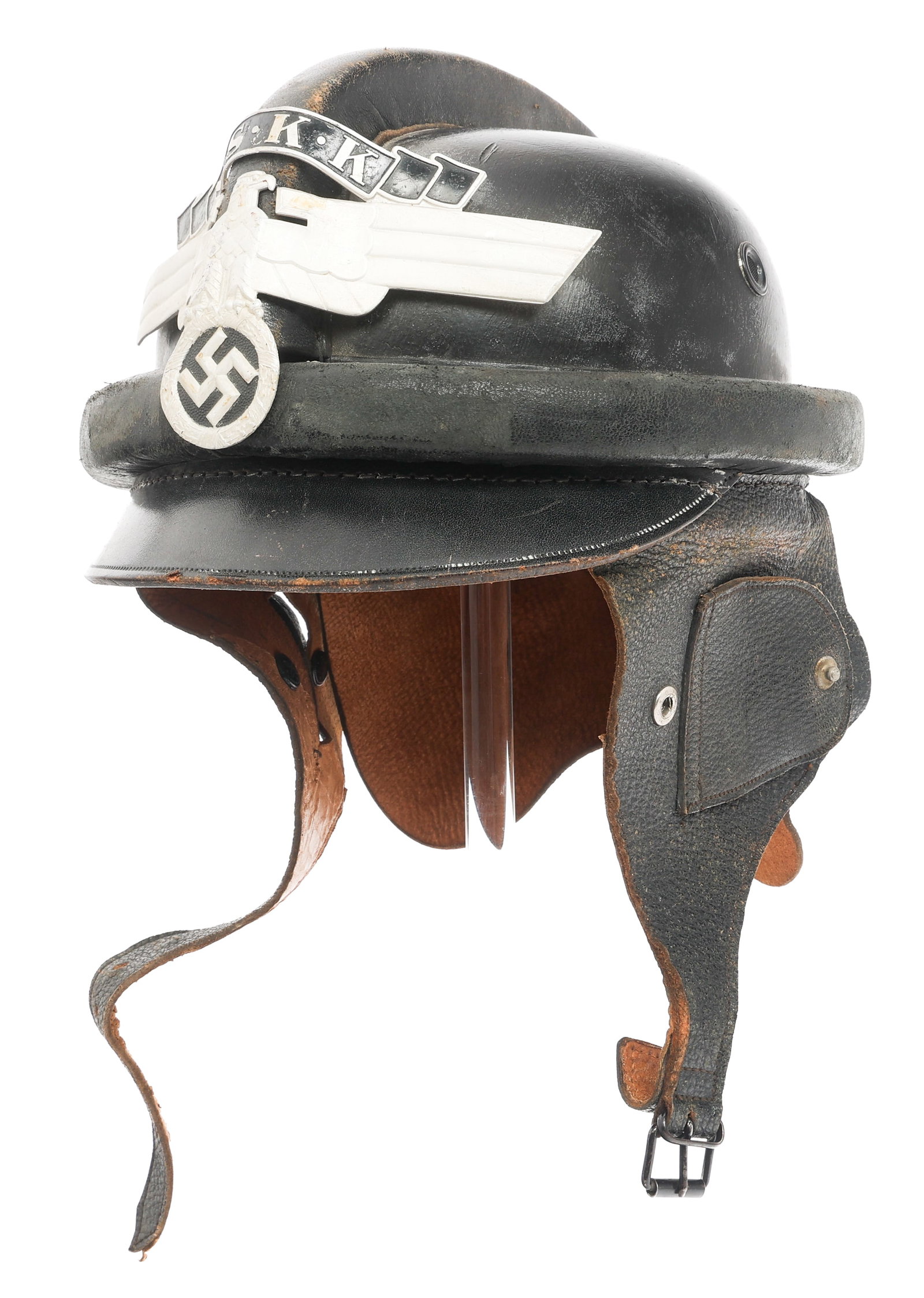 WWII GERMAN NSKK MOTORCYCLE CRASH HELMET