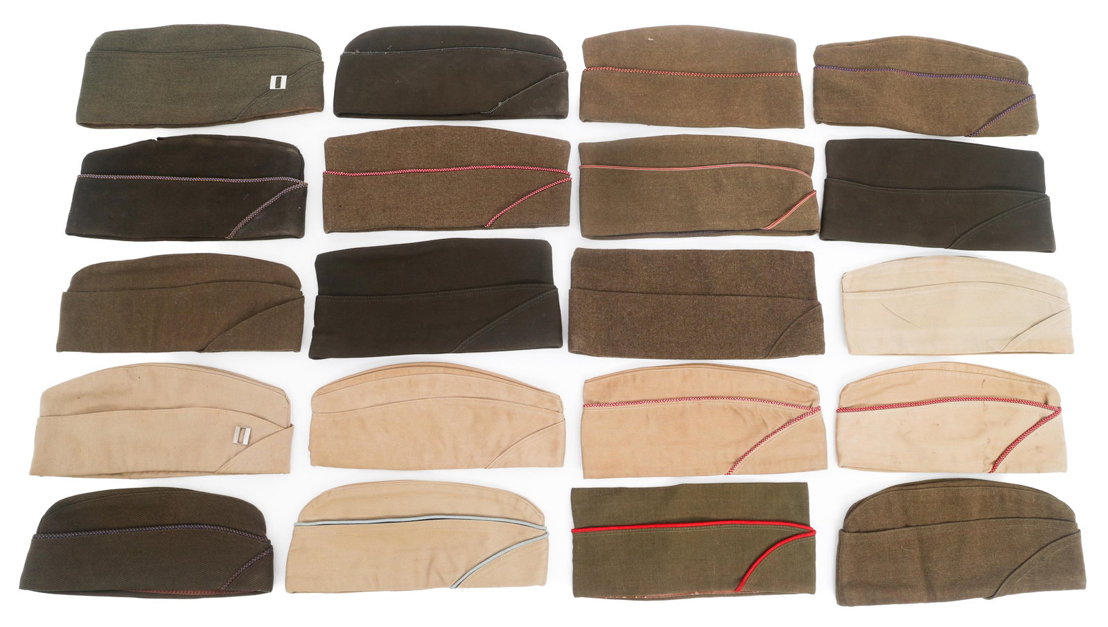 WWII US OFFICER & ENLISTED GARRISON CAPS (1 of 17)