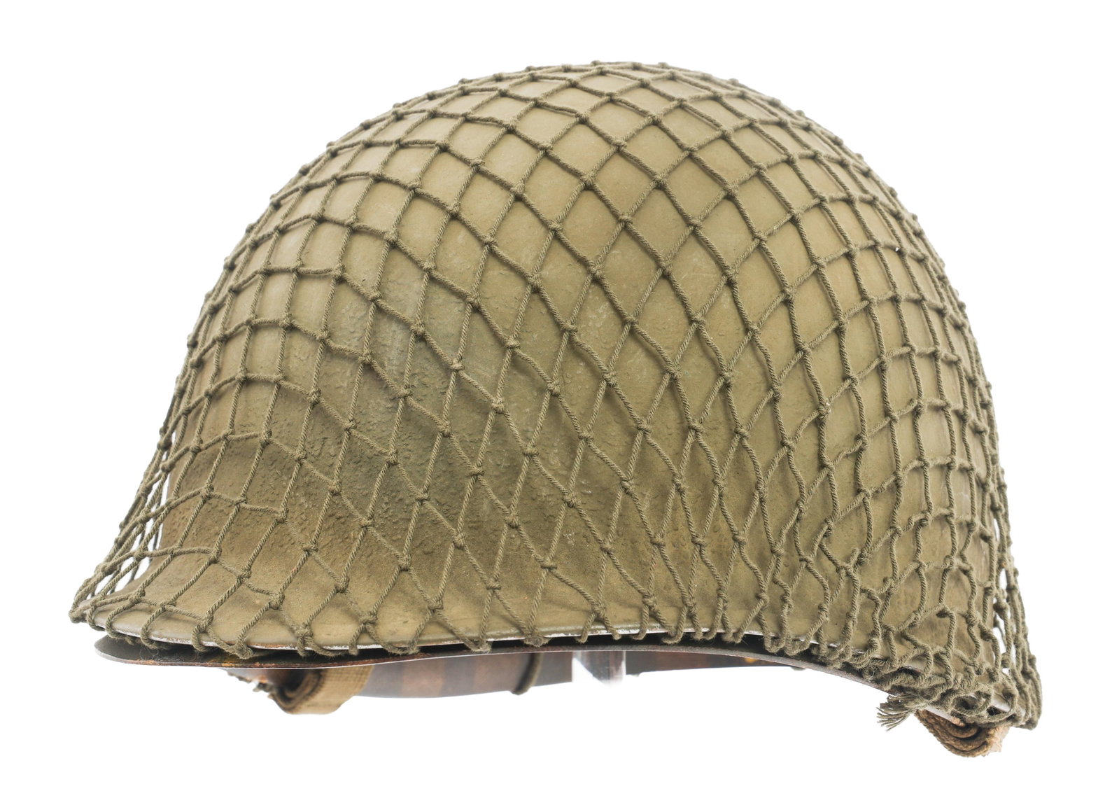 WWII US ARMY M1 COMBAT HELMET WITH CAMOUFLAGE NET