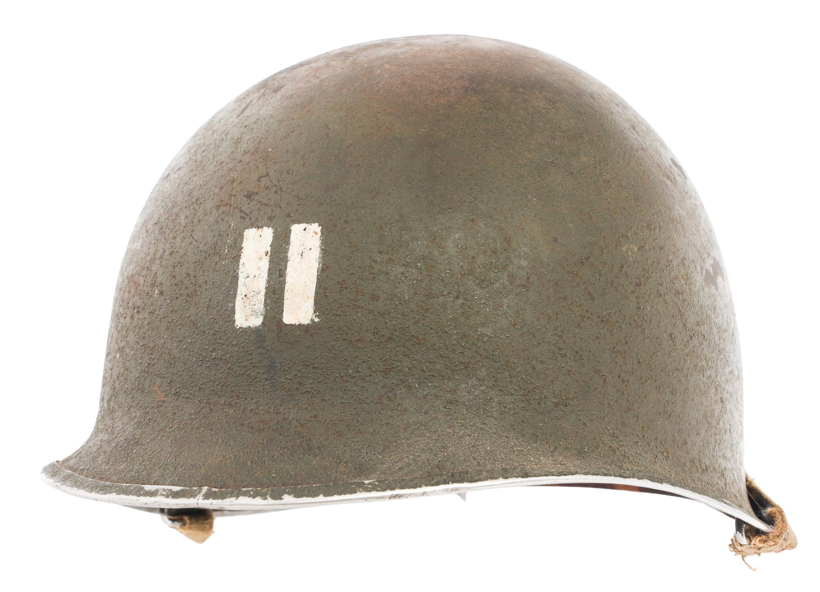 WWII US NAMED CAPTAIN M1 COMBAT HELMET (1 of 13)