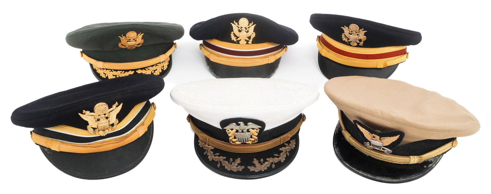 WWII - COLD WAR US ARMED FORCES VISOR CAPS (1 of 20)