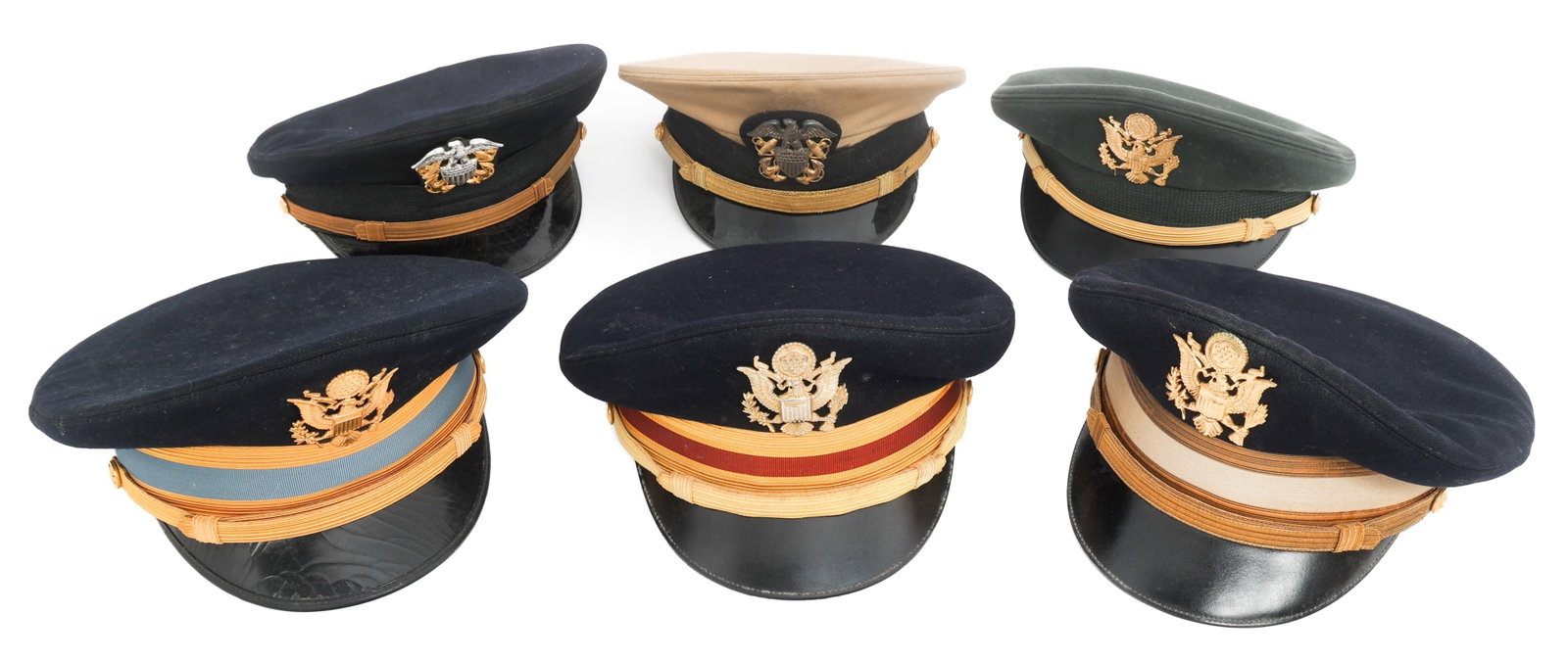 COLD WAR US NAVY & ARMY OFFICER VISOR CAPS (1 of 20)