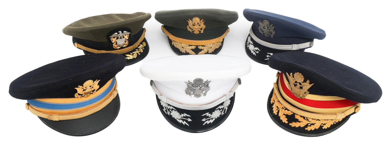 COLD WAR US ARMED FORCES OFFICER VISOR CAPS (1 of 19)