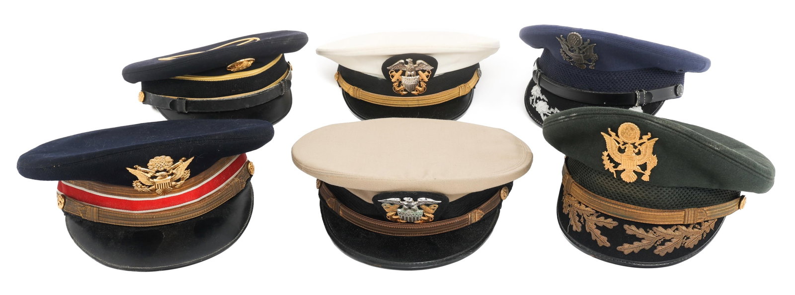 COLD WAR US ARMED FORCES OFFICER & EM VISOR CAPS (1 of 19)