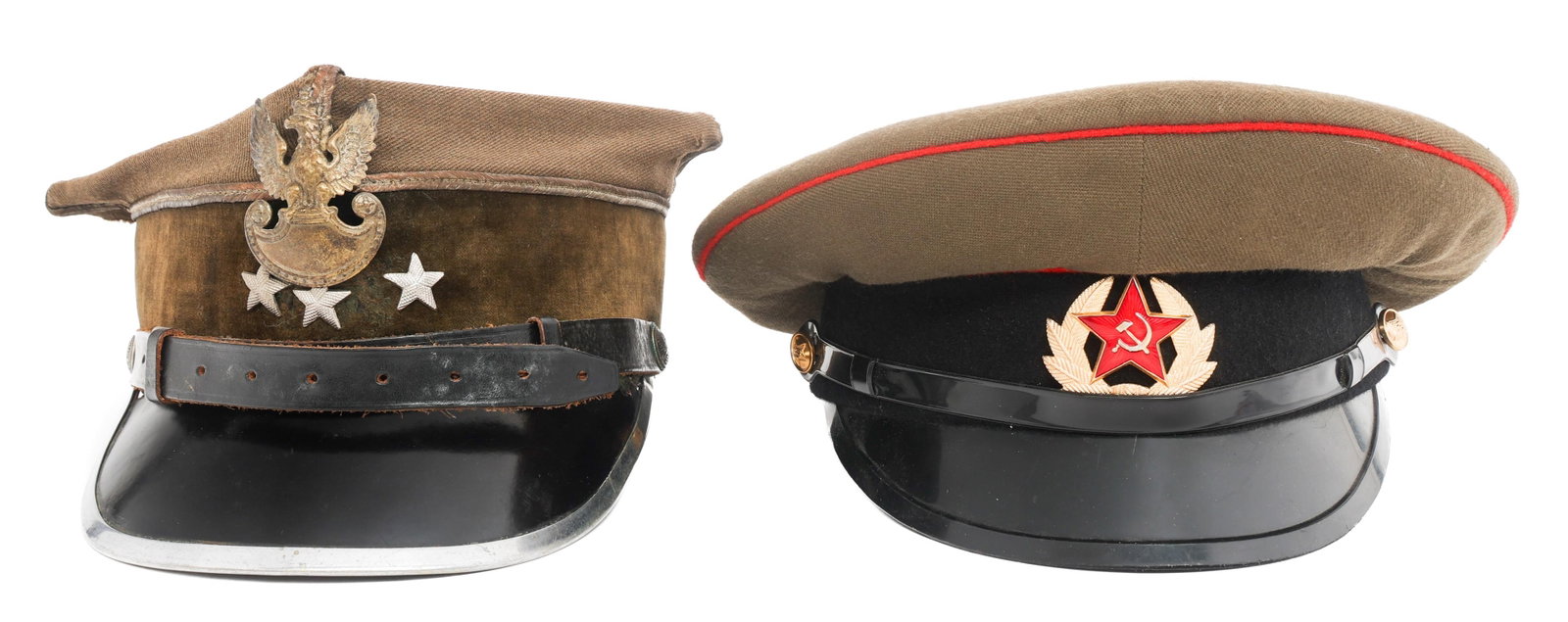 WWII - COLD WAR POLISH & SOVIET VISOR CAPS