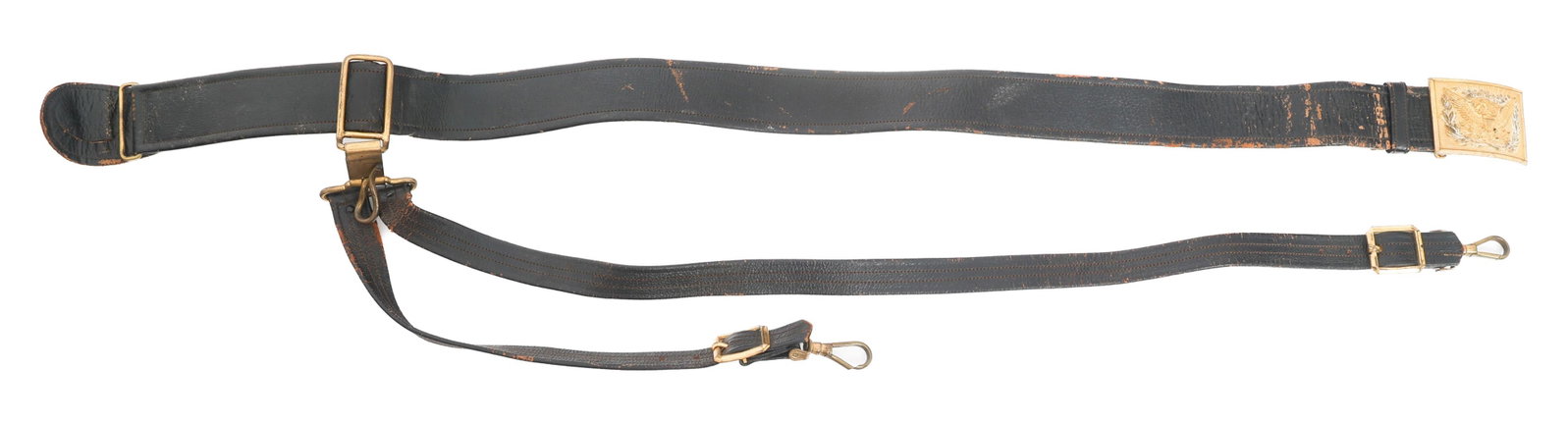 19th C. US ARMY OFFICER M1874 LEATHER BELT (1 of 8)
