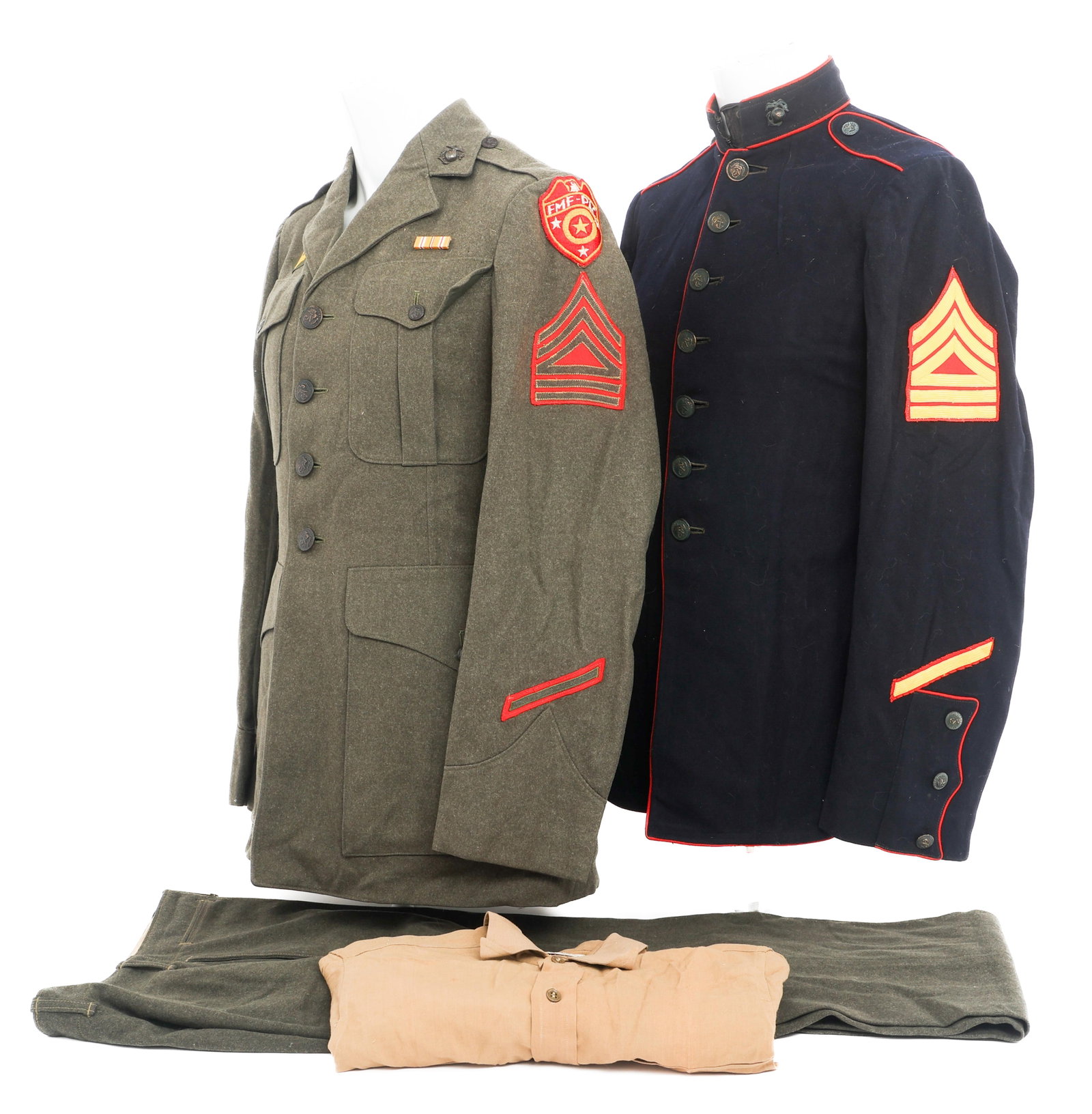 WWII USMC NAMED MSgt DRESS UNIFORM GROUPING