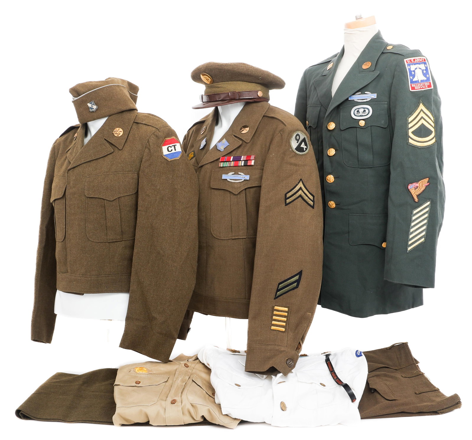 WWII - 1980s US ARMY IKE JACKETS, UNIFORM & CAPS (1 of 20)