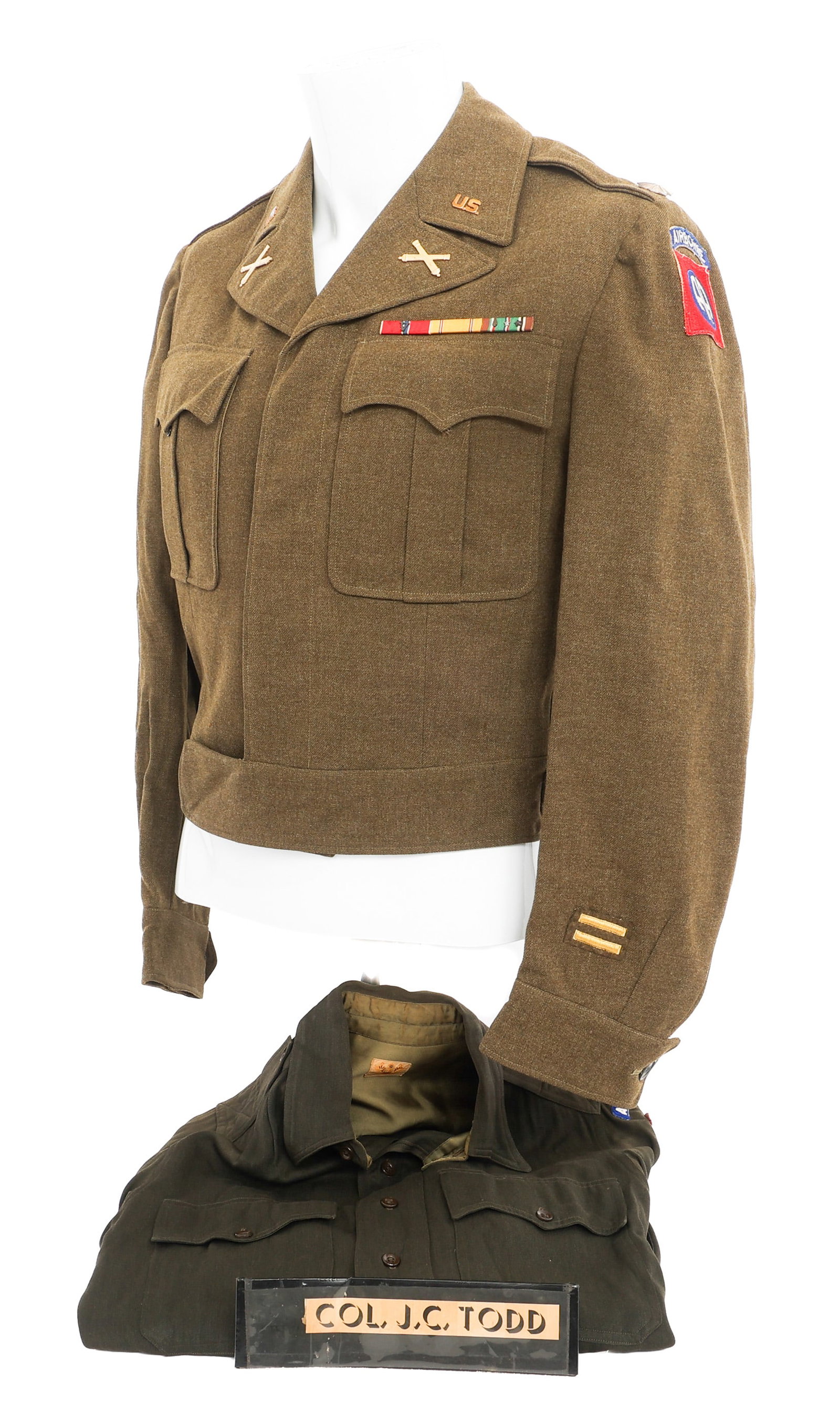 WWII US ARMY NAMED COLONEL 82nd AIRBORNE UNIFORMS