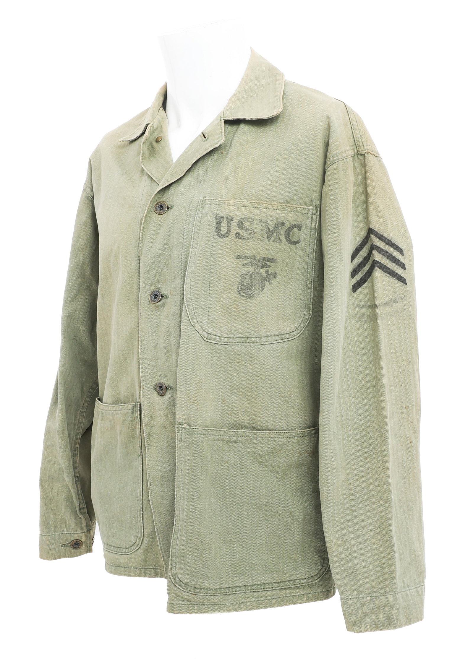 WWII USMC NAMED P41 HBT COMBAT JACKET