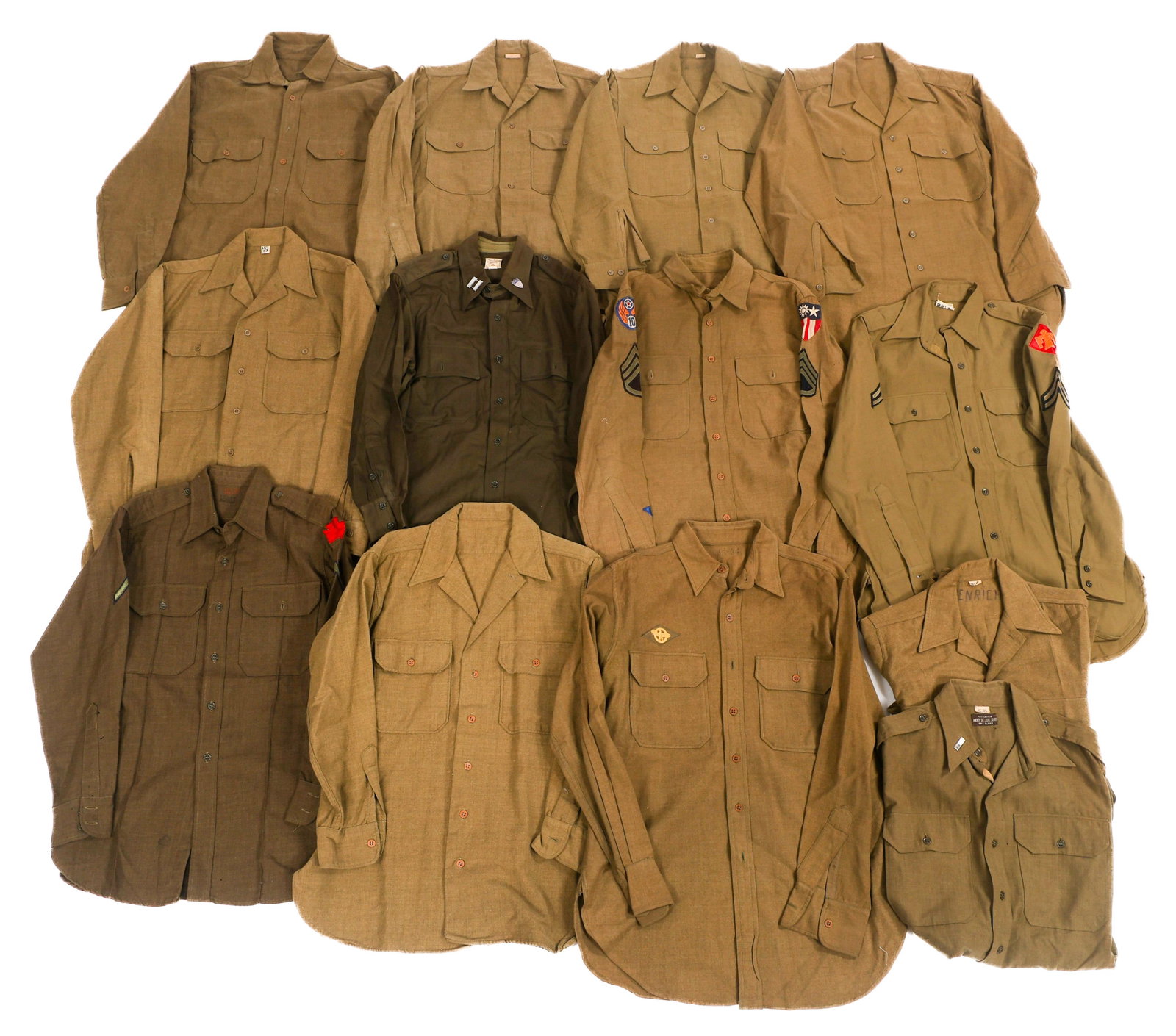 WWII US ARMY OFFICER & EM UNIFORM SHIRTS (1 of 15)