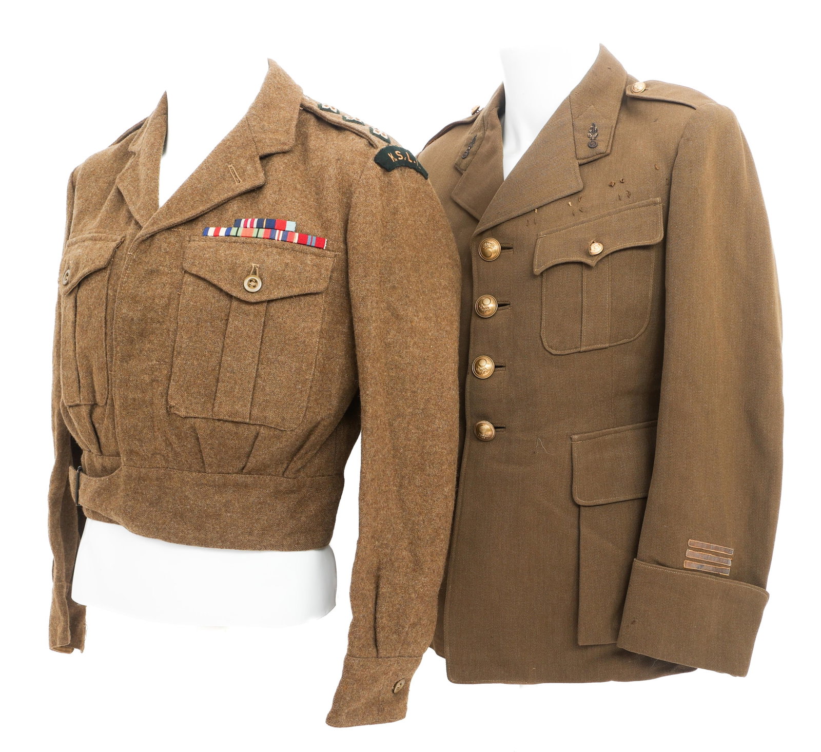WWII - 1950s UK KSLI BATTLEDRESS & FRENCH UNIFORM (1 of 17)