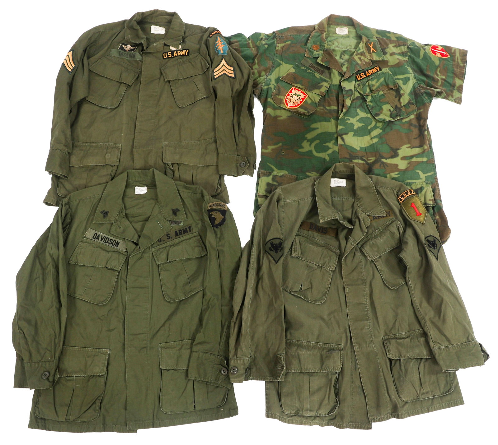 VIETNAM WAR US ARMY OG-107 & ERDL JUNGLE JACKETS (1 of 16)
