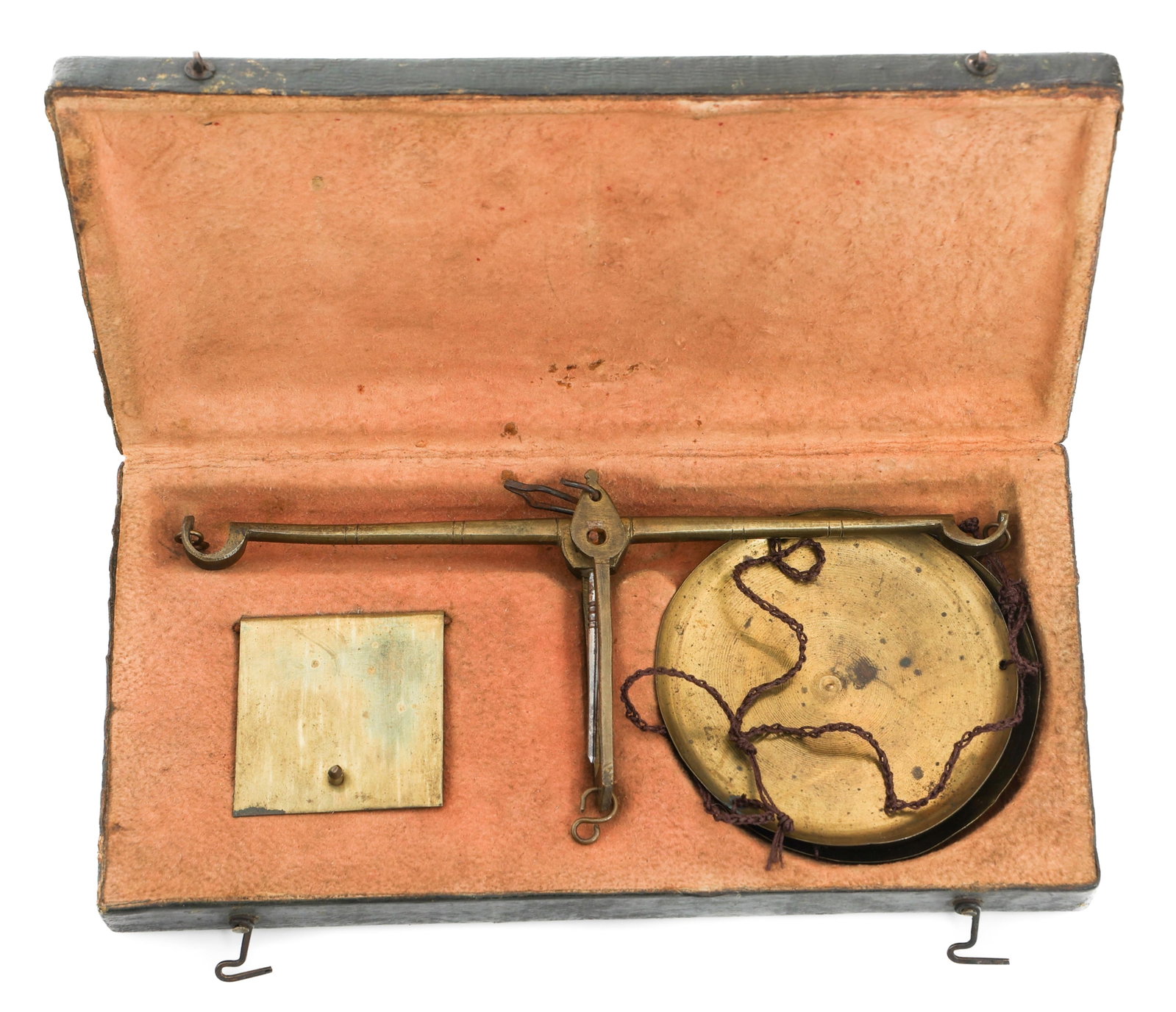 19th C. APOTHECARY BALANCE SCALE IN BOX (1 of 4)