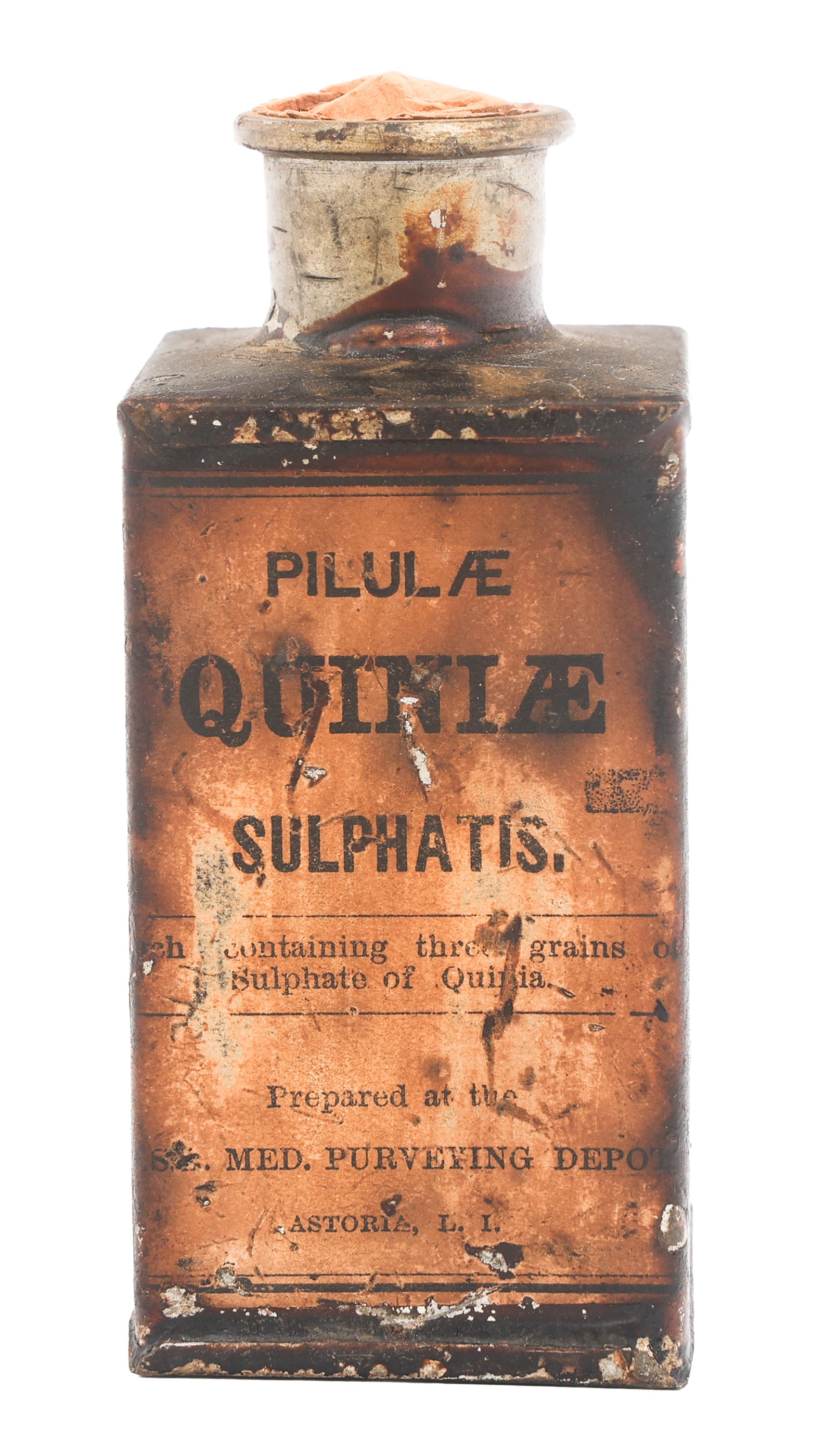 CIVIL WAR UNION MEDICAL DEPT QUININE SULFATE TIN (1 of 7)