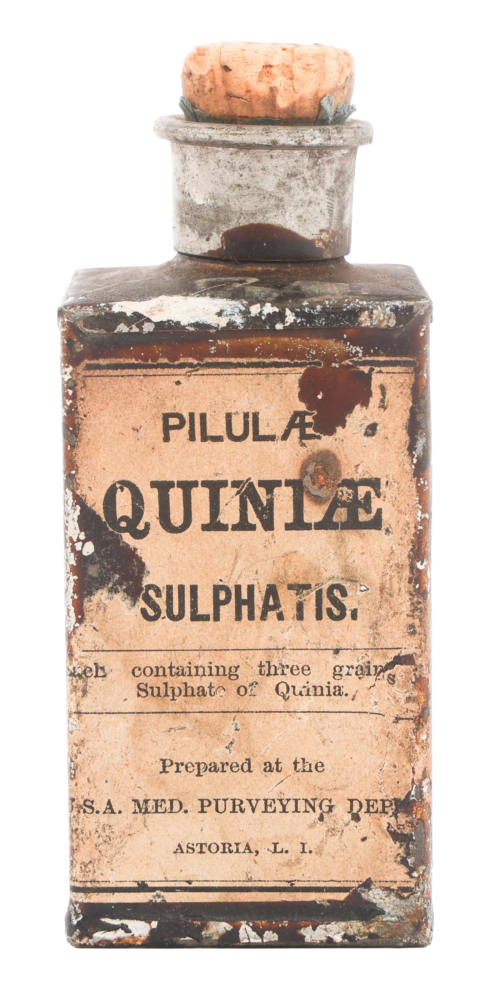 CIVIL WAR UNION MEDICAL DEPT QUININE SULFATE TIN (1 of 7)
