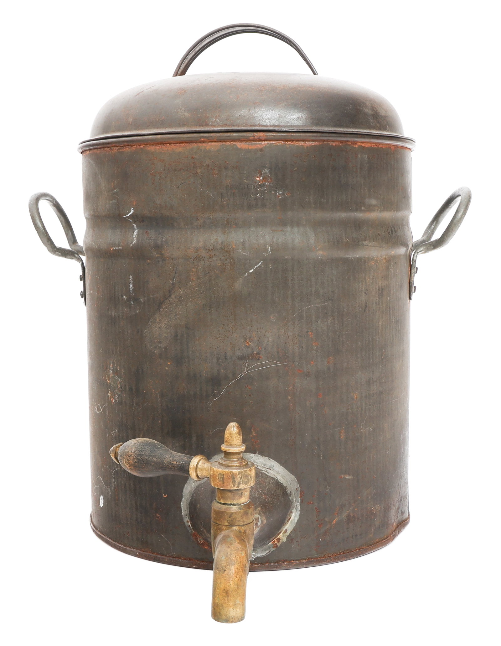 LATE 19th C. US TIN WATER BARREL (1 of 12)
